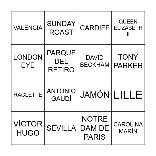 POLÍGLOTAS Bingo Card