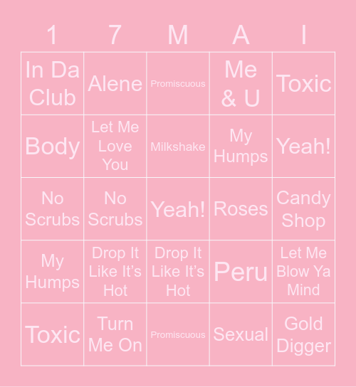 17. Mai musikkbingo!! Bingo Card