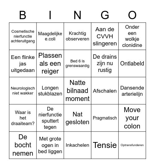 Verboden Woorden Bingo Card