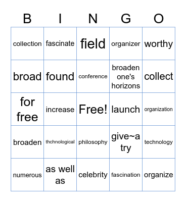 LT Book II Lesson 7 Bingo Card