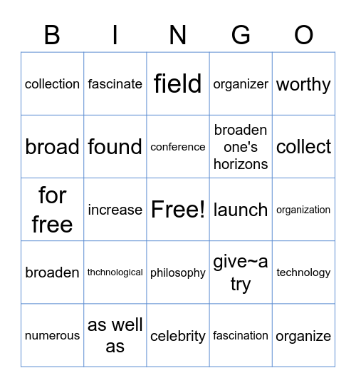 LT Book II Lesson 7 Bingo Card