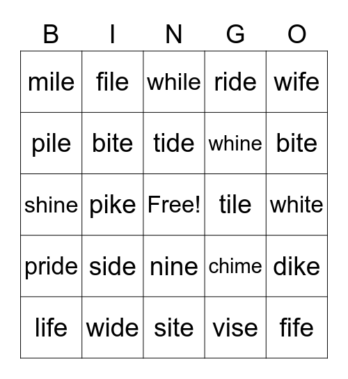 BINGO Card