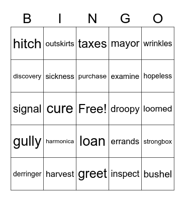 Stone Fox Bingo Card