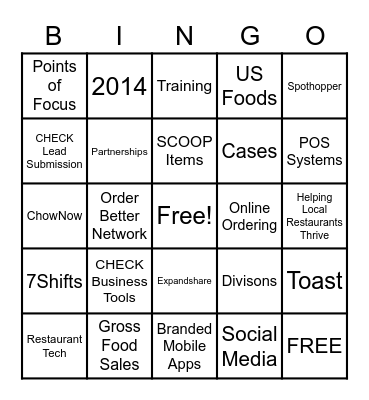 Partnerships BINGO Card