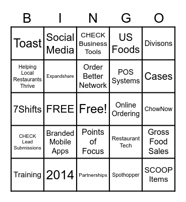 Partnerships BINGO Card