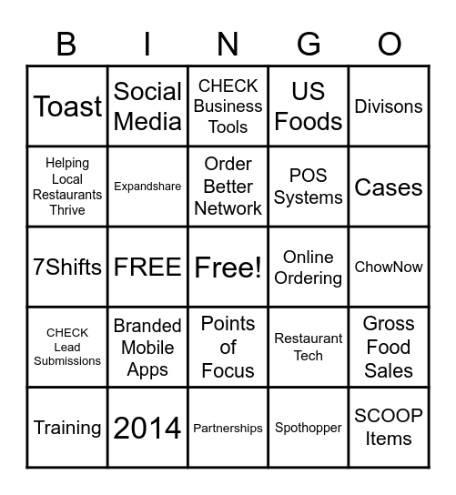 Partnerships BINGO Card