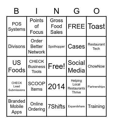 Partnerships BINGO Card