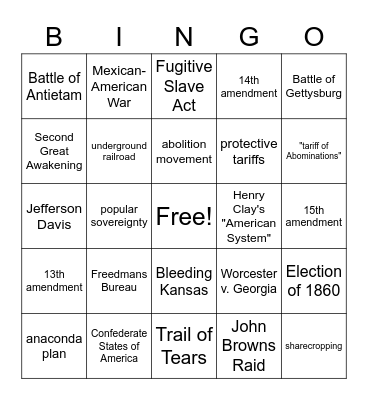 Standard 2 Review Bingo Card