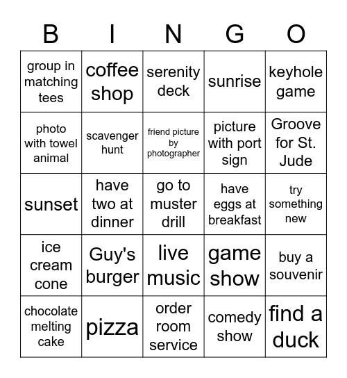 40th Birthday Cruise Bingo! Bingo Card