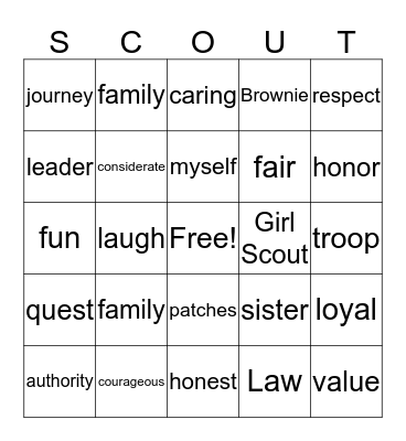 Brownie Bingo Card