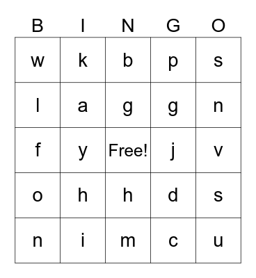 Spanish Vocab Bingo! Bingo Card