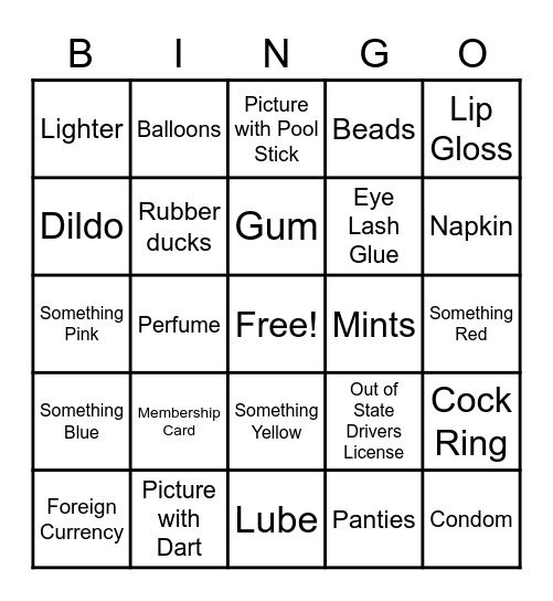 Black Tie Bingo Card