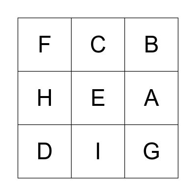 Alphabet Bingo Card
