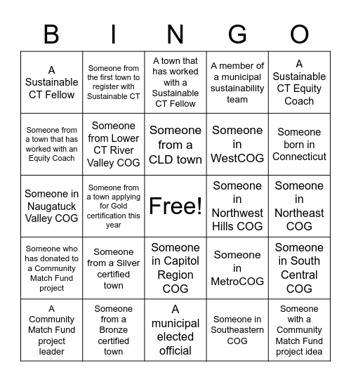 Sustainable CT: Spring into Summer Celebration Bingo Card