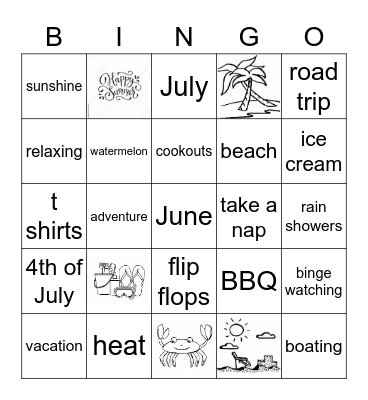 School's Out for Summer Bingo Card