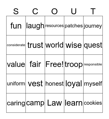 Brownie Bingo Card