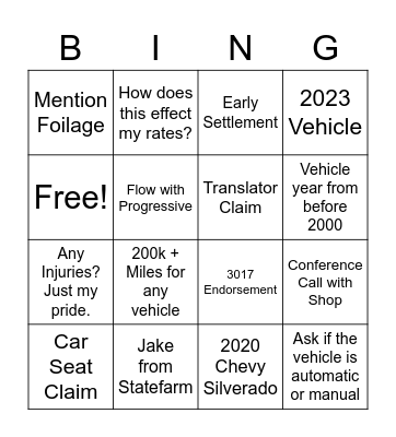 MLT 22 Bingo Card