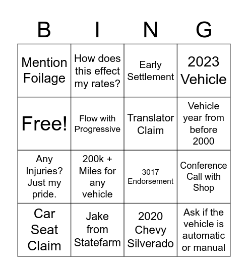 MLT 22 Bingo Card