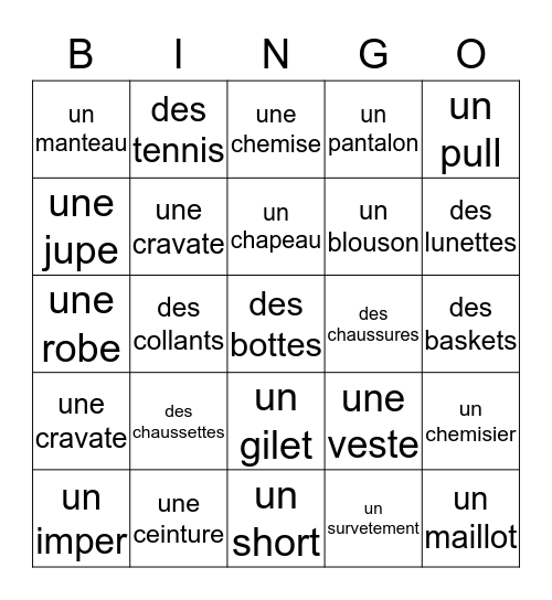 LesVetements Bingo Card