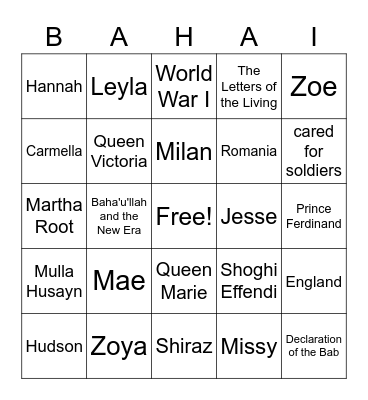 Queen Maria of Romania Bingo Card