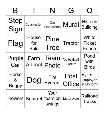 1 pt per square, 2 bonus pts per bingo - return by 7:45 Bingo Card