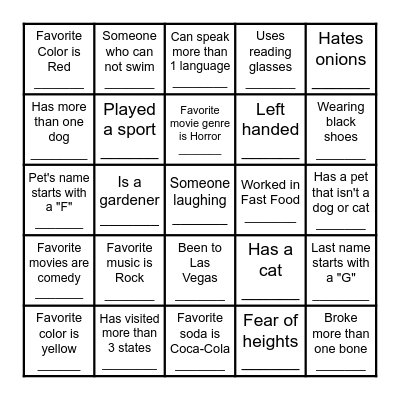 La Canada Nursing Care Week Bingo Card