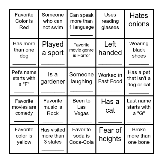 La Canada Nursing Care Week Bingo Card