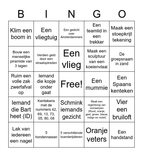 Hike Expo's Bingo Card