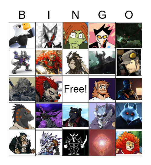 Favorite Character Bingo Card