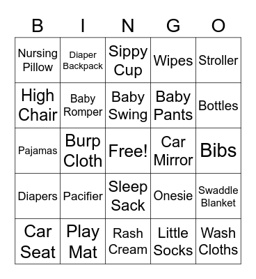 Baby Blitz Bingo! Bingo Card