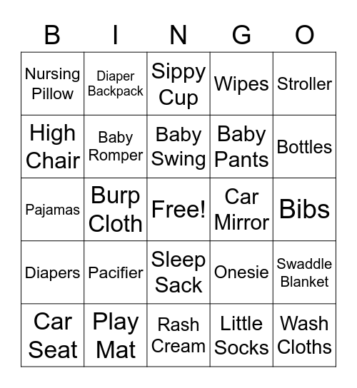 Baby Blitz Bingo! Bingo Card