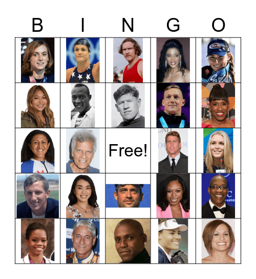 Olympic Athletes Bingo Card