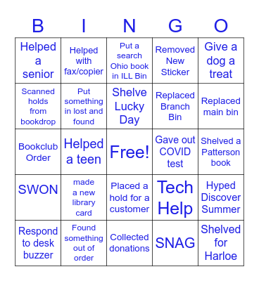 Library Bingo Card