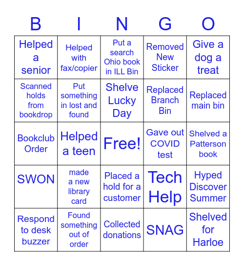 Library Bingo Card