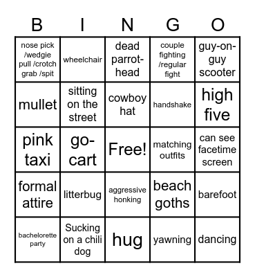 Sloppy Joes Bingo!!!! Bingo Card