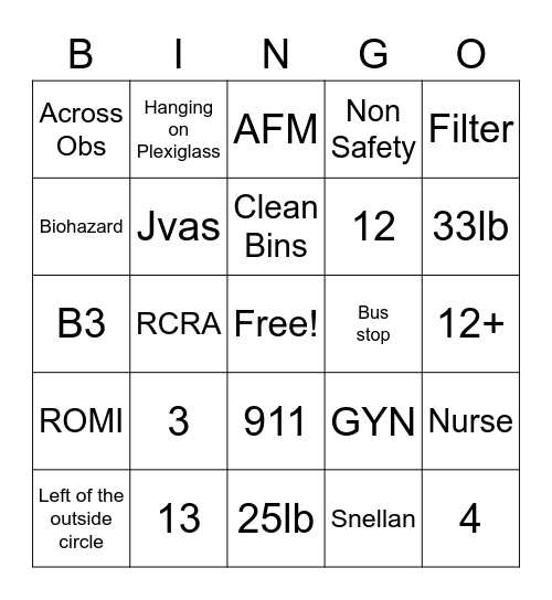 Survey Bingo Card