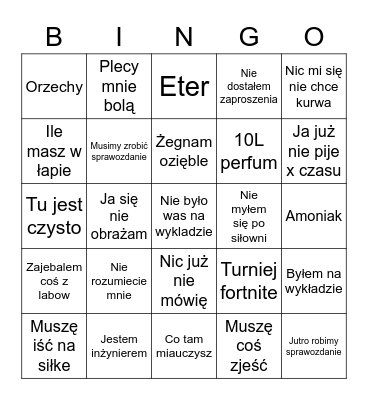 Barollo bingo Card