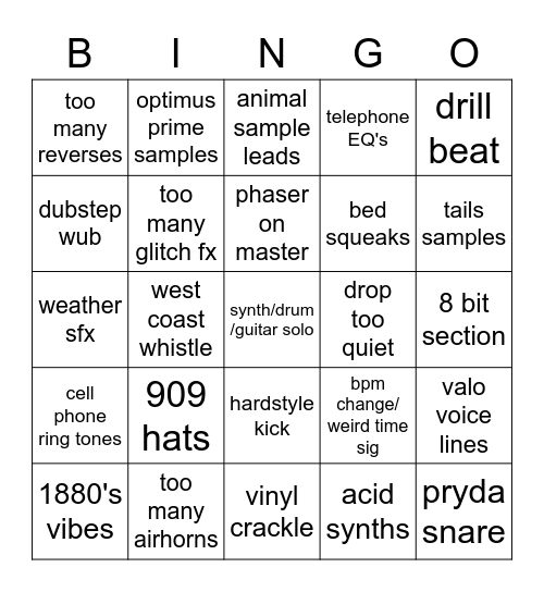 BEAT MAKER BINGO Card