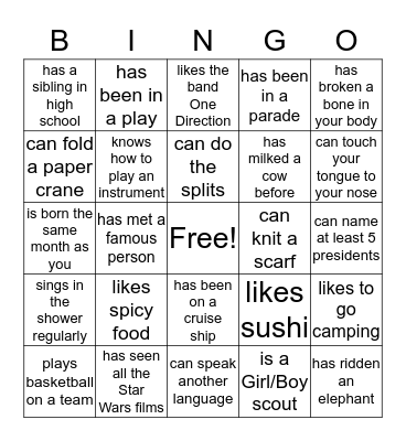 Find some who... Bingo Card