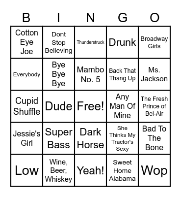All Over Da Place Bingo Card