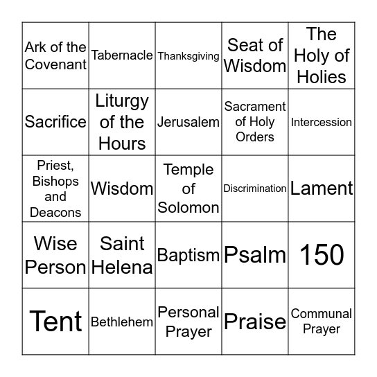 Chapters 11 and 12 Bingo Card