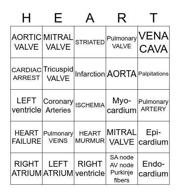 BINGO WITH A HEART Bingo Card