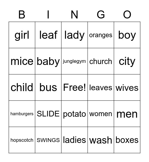 VA CLASS Bingo Card
