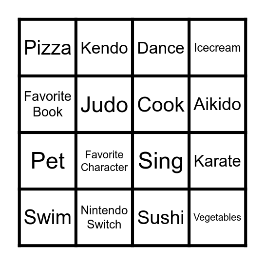 MINATO JHS BINGO!!! Bingo Card