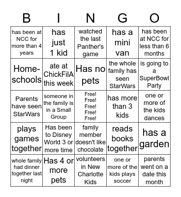 Warehouse Fun!   Bingo Card