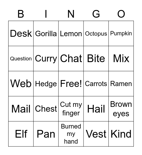 C4 Lesson 7 Book E Bingo Card