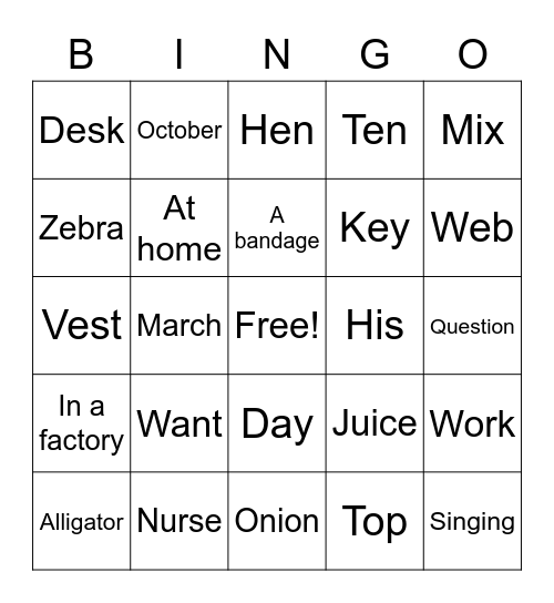 C4 plus Lesson 7 Bingo Card