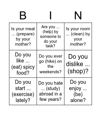 BINGO Card