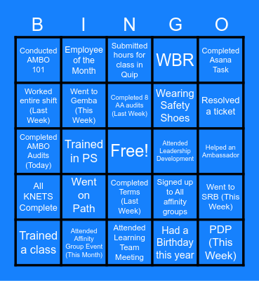 TUS2 LEARNING Bingo Card