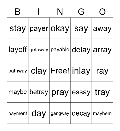 ay Bingo Card